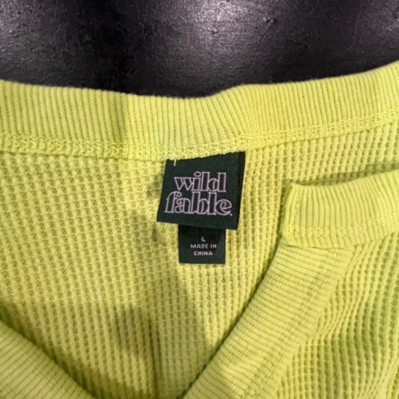 Green Waffle knit top - size L (oversized) - Picture 2 of 2